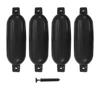 vidaXL Paraurti per Gommone 4 pz Neri 58,5x16,5 cm in PVC