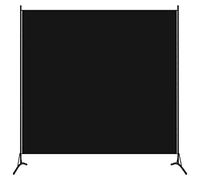 vidaXL Paravento a 1 Pannello Divisorio Separè Pannello Byobu Pieghevole Schermo Separatore Ambienti Interni Protezione Privacy Nero 175x180 cm