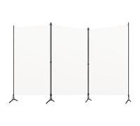 vidaXL Paravento a 3 Pannelli Divisorio Separè Byobu Pieghevole Schermo Separatore Ambienti Interni Protezione Privacy Bianco 260x180 cm
