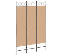 vidaXL Paravento a 3 pannelli Beige 120 x 180 cm Tessuto