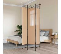 vidaXL Paravento a 3 pannelli Beige 120 x 200 cm Tessuto