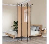 vidaXL Paravento a 3 pannelli Beige 120 x 220 cm Tessuto