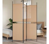 vidaXL Paravento a 3 pannelli Beige 150 x 180 cm Tessuto