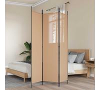 vidaXL Paravento a 3 pannelli Beige 150 x 200 cm Tessuto
