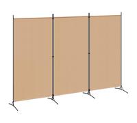 vidaXL Paravento a 3 pannelli Beige 260 x 180 cm Tessuto