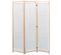 vidaXL Paravento a 3 Pannelli Crema 120x170x4 cm in Tessuto