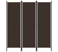 vidaXL Paravento 3 Pannelli Marrone 150x180 cm