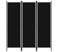 vidaXL Paravento a 3 Pannelli Nero 150x180 cm