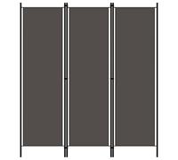 vidaXL Paravento a 3 Pannelli Divisorio Separè Pannello Byobu Pieghevole Schermo Separatore Ambienti Interni Protezione Privacy Antracite 150x180 cm
