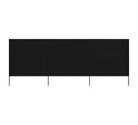 vidaXL Paravento a 3 Pannelli in Tessuto 400x120 cm Nero