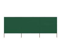 vidaXL Paravento a 3 Pannelli in Tessuto 400x160 cm Verde