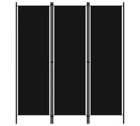 vidaXL Paravento a 3 Pannelli Nero 150x180 cm