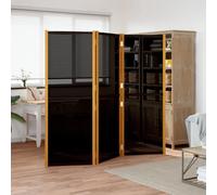 vidaXL Paravento a 3 Pannelli Nero 210x180 cm
