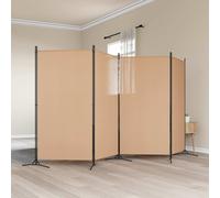 vidaXL Paravento a 4 Pannelli Beige 346 x 180 cm Tessuto