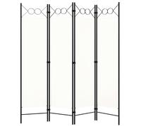 vidaXL Paravento a 4 Pannelli Bianco 160x180 cm