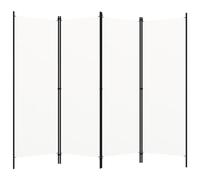 vidaXL Paravento a 4 Pannelli Divisorio Separè Byobu Pieghevole Schermo Separatore Ambienti Interni Protezione Privacy Bianco 200x180 cm