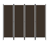 vidaXL Paravento a 4 Pannelli Divisorio Separè Pannello Byobu Pieghevole Schermo Separatore Ambienti Interni Protezione Privacy Marrone 200x180 cm