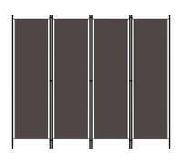 vidaXL Paravento a 4 Pannelli Divisorio Separè Pannello Byobu Pieghevole Schermo Separatore Ambienti Interni Protezione Privacy Marrone 200x180 cm