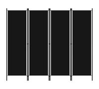 vidaXL Paravento a 4 Pannelli Nero 200x180 cm