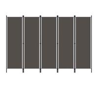 AX Divisorio Paravento Stanza 5Pannelli 2.5x1.8m Pieghevole Antracite New 320725