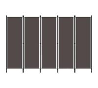 AX Divisorio Paravento Stanza 5Pannelli 2.5x1.8m Pieghevole Antracite New 320725