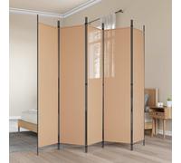 vidaXL Paravento a 5 Pannelli Beige 250 x 200 cm Tessuto