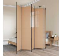 vidaXL Paravento a 5 Pannelli Beige 250 x 220 cm Tessuto