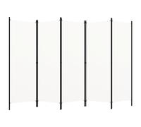 vidaXL Paravento a 5 Pannelli Bianco 250x180 cm