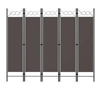 vidaXL Paravento a 5 Pannelli Divisorio Separè Pannello Byobu Pieghevole Schermo Separatore Ambienti Interni Protezione Privacy Antracite 200x180 cm