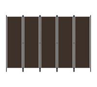 vidaXL Paravento a 5 Pannelli Divisorio Separè Pannello Byobu Pieghevole Schermo Separatore Ambienti Interni Protezione Privacy Marrone 250x180 cm