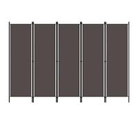 AX Divisorio Paravento Stanza 5Pannelli 2.5x1.8m Pieghevole Antracite New 320725