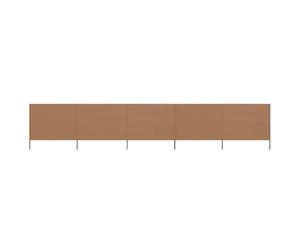 vidaXL Paravento a 5 Pannelli in Tessuto 600x160 cm Grigio Talpa