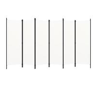 vidaXL Paravento a 6 Pannelli Bianco Crema 300x180 cm