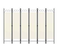 vidaXL Paravento a 6 Pannelli Bianco Crema 240x180 cm