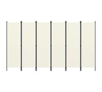 vidaXL Paravento a 6 Pannelli Bianco Crema 300x180 cm