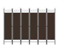 vidaXL Paravento a 6 Pannelli Marrone 240x180 cm