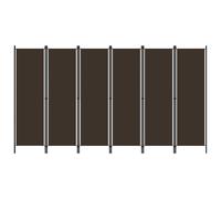 vidaXL Paravento a 6 Pannelli Marrone 300x180 cm