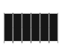 vidaXL Paravento a 6 Pannelli Nero 300x180 cm