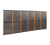 vidaXL Paravento a 6 Pannelli Nero 420x180 cm