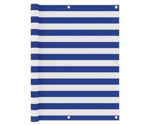 vidaXL Paravento Balcone Bianco e Blu 120x300 cm Tessuto Oxford