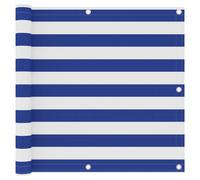 vidaXL Paravento Balcone Bianco e Blu 90x600 cm Tessuto Oxford