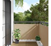 vidaXL Paravento da Balcone Beige 90x500 cm in Tessuto Oxford