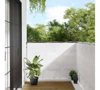 vidaXL Paravento da Balcone Bianco 120x800 cm 100% Poliestere Oxford