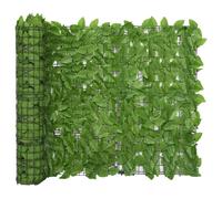vidaXL Paravento da Balcone con Foglie Verdi 400x100 cm