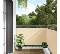 vidaXL Paravento da Balcone Crema 300x120 cm in PVC