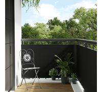 vidaXL Paravento da Balcone Nero 600x80 cm in Polyrattan