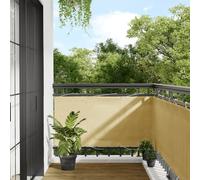 vidaXL Paravento da Balcone Sabbia 75x300 cm 100% Poliestere Oxford