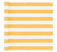 vidaXL Paravento da Balcone Tenda Schermo Protezione UV Sole Pioggia Frangivento Parasole Impermeabile Bianco e Giallo 90x300 cm Tessuto Oxford