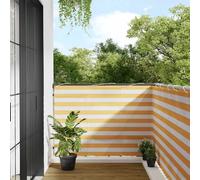 vidaXL Paravento per Balcone Striscia Gialla e Bianca 120x1000 cm