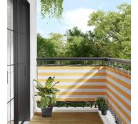 vidaXL Paravento per Balcone Striscia Gialla e Bianca 75x1000 cm – Schermo Privacy